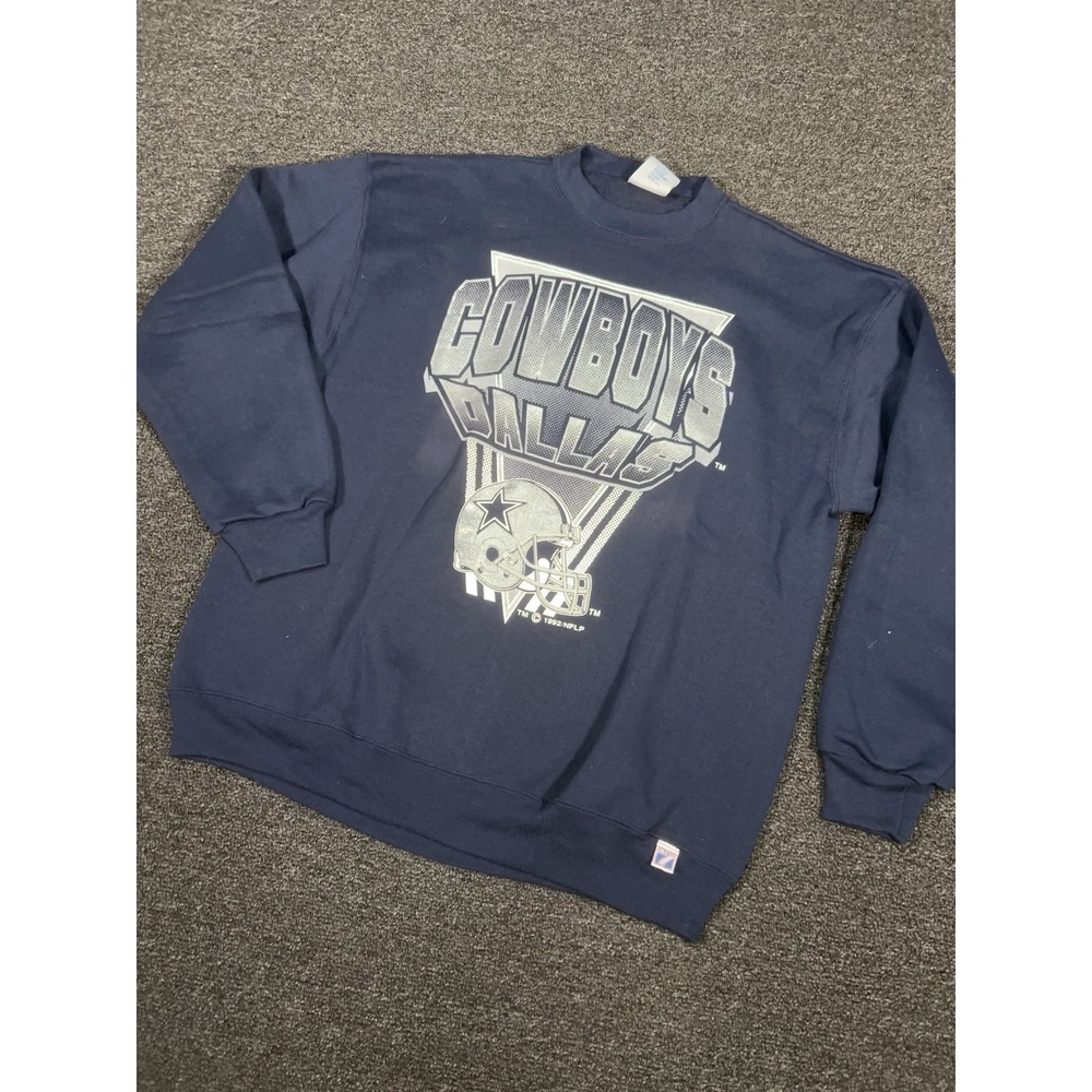 Vintage Dallas Cowboys Sweatshirt Men's XL Blue Logo 7 USA Made 90s